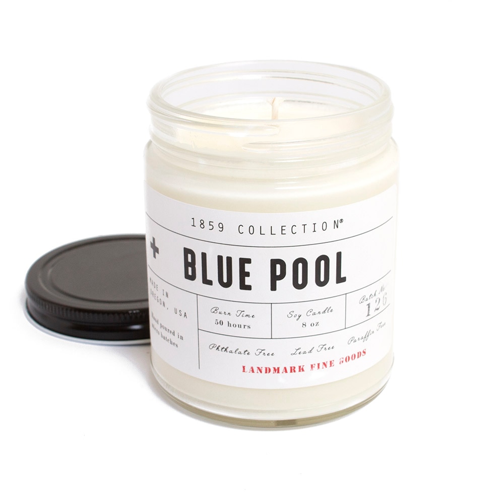 Landmark Fine Goods, Candle, 8 ounce, Blue Pool